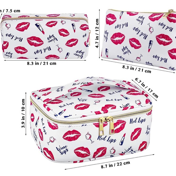 Etereauty 3 - Piece Make-up Bag Set - Lips & Sips - Picture 14 of 14